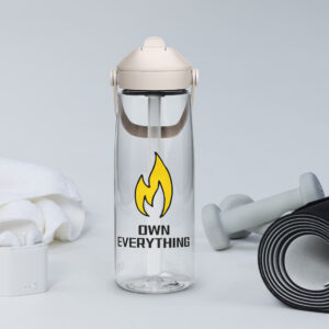 Flip straw water bottle